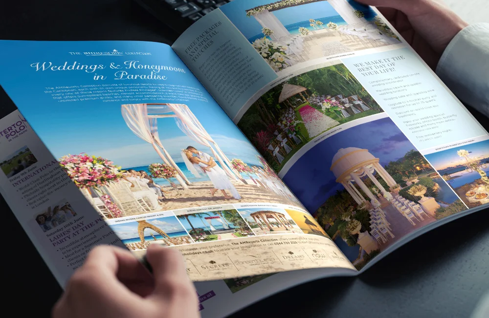 Showcasing the print marketing collateral and graphic design we developed for Cara Hotel Marketing
